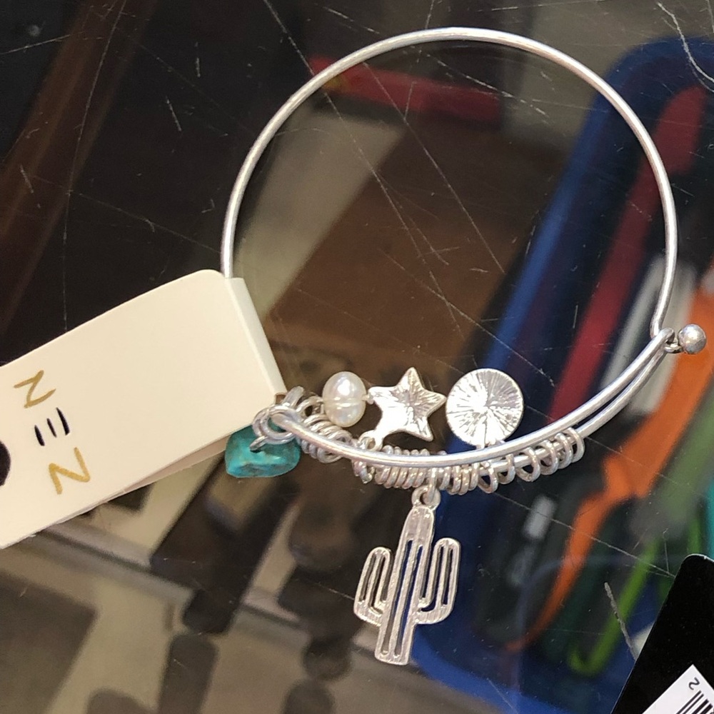 Cactus silver bracelet and charms